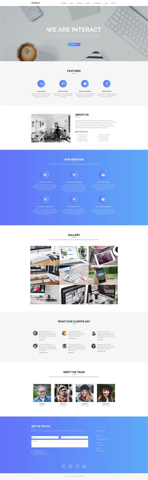 Interact - Free responsive HTML5 Bootstrap Business template