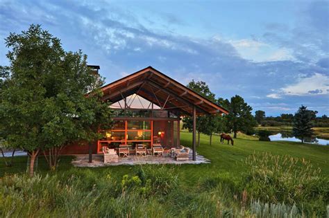 Inside a rustic modern ranch house with glorious views over Big Sky