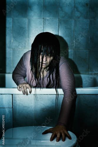 Scary Woman In A Bath Coming Out Of The Water All Wet Halloween And Horror Theme Buy This