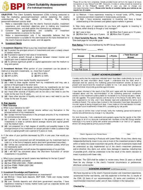 Fillable Online Client Suitability Assessment Form Fax Email Print Pdffiller