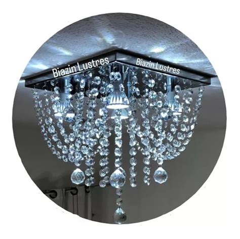 Lustre De Cristal K9 30x30 Sala Quarto Vai Montado Parcelamento Sem Juros