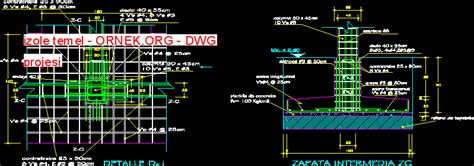 Izole Temel Dwg Projesi Autocad Projeler