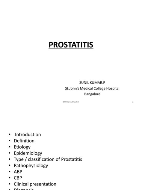 A Comprehensive Review Of Prostatitis Etiology Pathophysiology