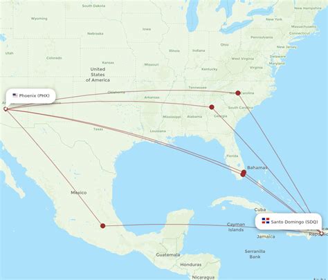 All Flight Routes From Santo Domingo To Phoenix Sdq To Phx Flight Routes