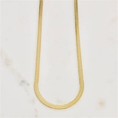 Ready To Wear Finished Herringbone Chain 18K Gold Filled 4mm Finished