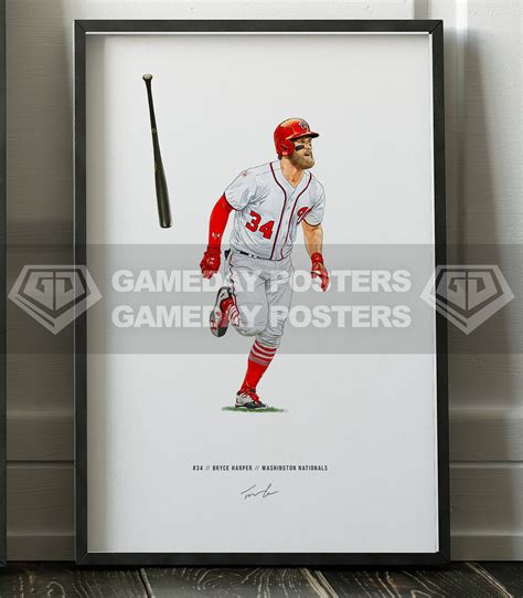 Bryce Harper Bat Flip Home Run Poster Washington Nationals - Etsy