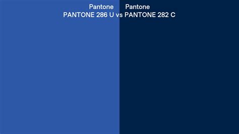 Pantone 286 U Vs Pantone 282 C Side By Side Comparison