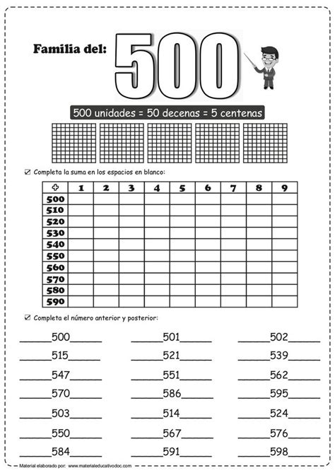 Fichas Para Trabajar Las Centenas Del 100 Al 900 Ejercicios De