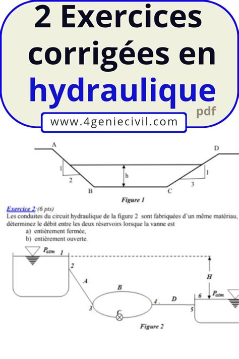 Exercice d hydraulique pdf avec corrigé Exercice Hydraulique Genie