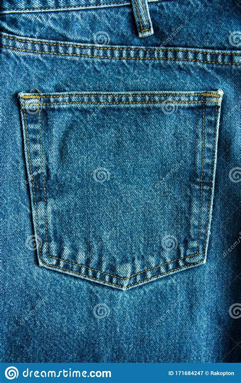 Denim Blue Jean Pocket Texture Is The Classic Indigo Fashion Stock