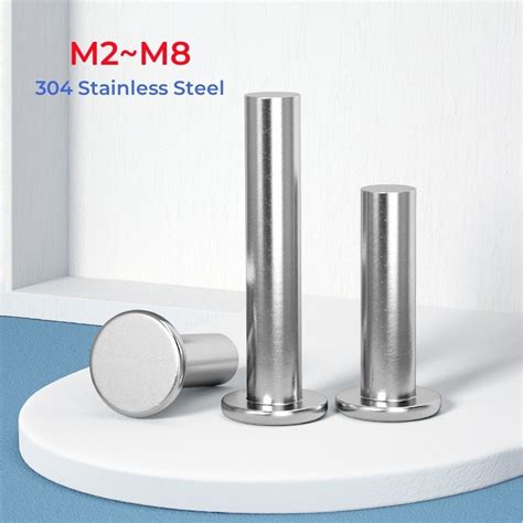 304 Stainless Steel Solid Flat Head Rivet M2 M2 5 M3 M4 M5 M6 M8 Self