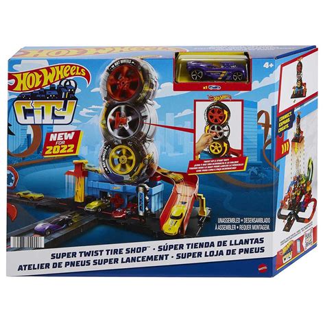 Интерактивная игрушка Hot Wheels HDP City Super Twist Tire Shop купить по низкой цене в