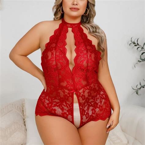 Lingerie Sexy Pour Femme En Dentelle Ouverte Entrejambe Pyjama Sous