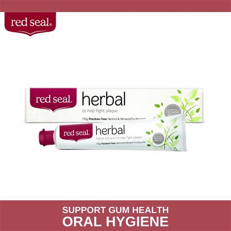 Red Seal Herbal Toothpaste With Herbal Extracts And Chlorophyll Shopee