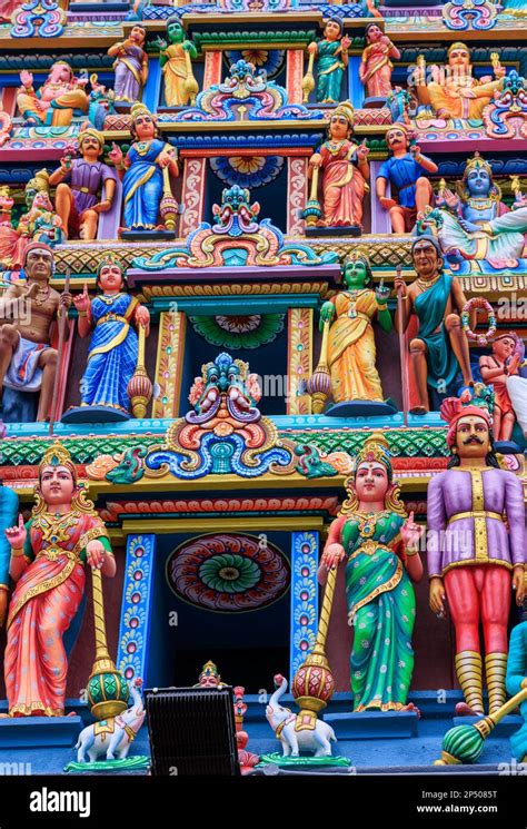 Ornate And Colourful Gopuram At The Main Entrance Of Sri Mariamman