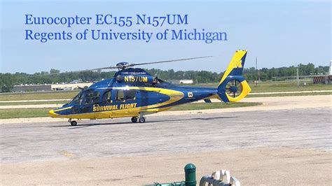 Eurocopter Ec155 N157um Regents Of University Of Michigan Youtube