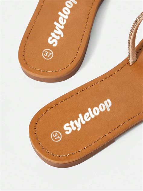 Styleloop Sandalias Planas De Unicolor De Moda Para Mujer Zapatos De