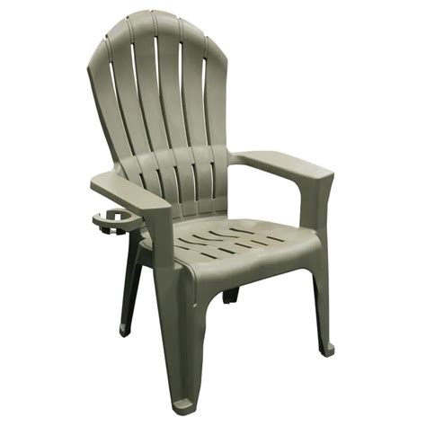 Adams Manufacturing Stackable Gray Plastic Frame Stationary Adirondack