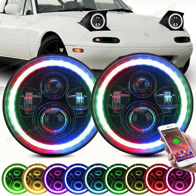 For Mazda Miata Mx Mx H Rgb Led Headlight Halo Angel Eye