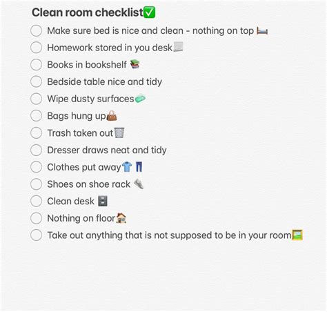 Do this when you need to clean your room! | Clean room, Room checklist ...