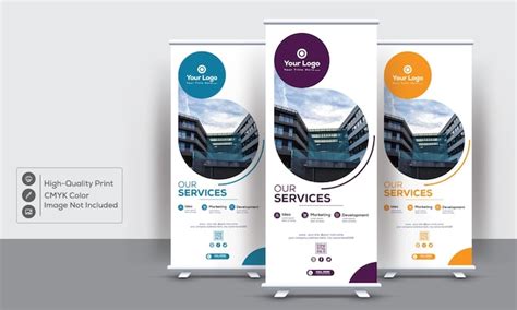 Premium Vector Clean And Modern Roll Up X Stand Banner Design Template