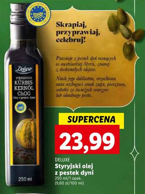 Promocja Styryjski Olej Z Pestek Dyni 250 Ml Lidl