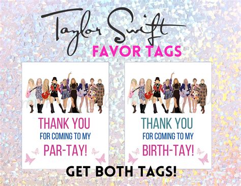 Taylor Swift Eras Thank You Tag Eras Party Favor Tag Taylor Party