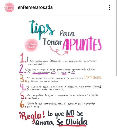 Tips Para Tomar Apuntes Como Tomar Apuntes Apuntes De Clase