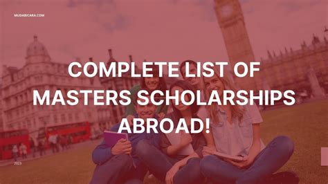 Complete List Of Masters Scholarships Abroad Mudabicara Edu