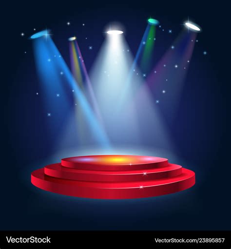 Stage Podium With Lighting Royalty Free Vector Image