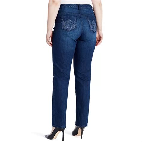 Plus Size Gloria Vanderbilt Amanda Embellished High Waisted Tapered Jeans