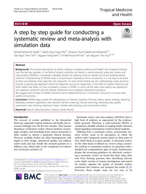 Guide To Systematic Review REVIEW Open Access A Step By Step Guide