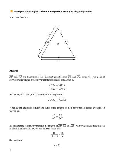 Lesson Parallel Lines In A Triangle Nagwa