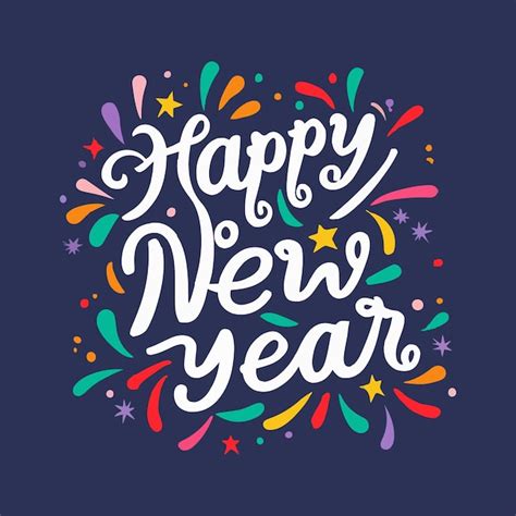 Premium Vector Happy New Year Typography Design