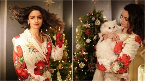 Alia Bhatts Floral Outfit For A Meowy Christmas With Her Pet Cat