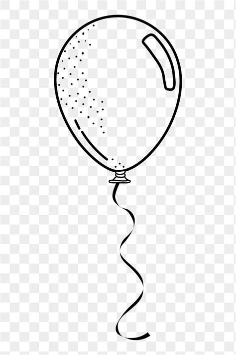 Single Balloon Clip Art Black And White