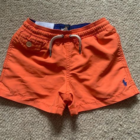 Polo Ralph Lauren Orange And Navy Swim Briefs Shorts Depop