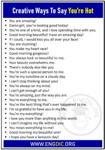 160 Romantic Sweet Creative Ways To Say You Re Hot EngDic