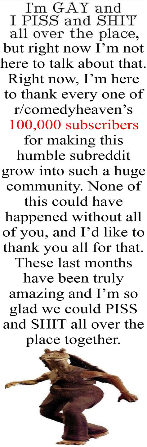And Now A Word From Our Beloved Mascot Gay Jar Jar CELEBRATING 100K SUBSCRIBERS R