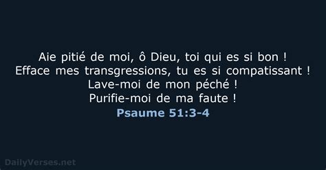 3 Mai 2023 Verset Biblique Du Jour BDS Psaume 51 3 4