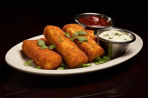 Premium Photo Fried Mozzarella Cheese Sticks Italian Appetizer