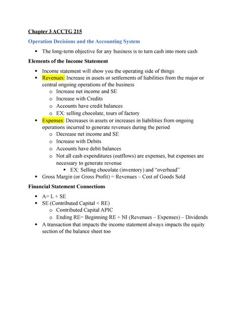 Chapter 3 ACCTG 215 Essentials Of Accounting Chapter 3 ACCTG 215