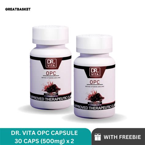 SET OF 2 Dr Vita OPC WITH B VITAMIN AND ZINC 30 CAPSULES X 500 MG