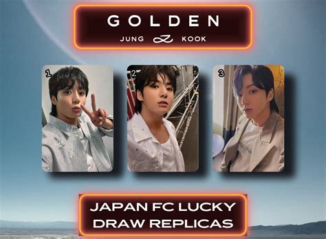 Jungkook Japan Fanclub Lucky Draw Golden Photocard JK Replica Lucky