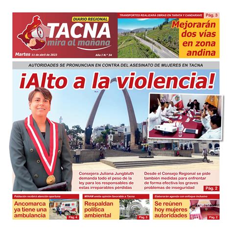 Diario Regional Tacna Mira Al Mañana 11 De Abril De 2023 By Gobierno Regional Tacna Issuu