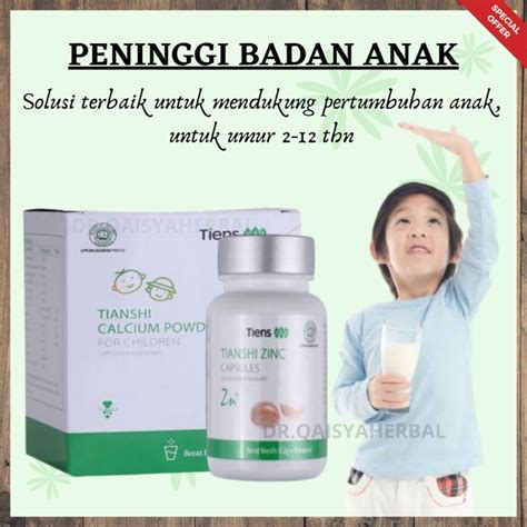 Jual Tiens Original Calcium Powder Zinc Peninggi Tubuh Anak 2 12 Tahun Shopee Indonesia