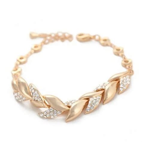 Sex Woman Girl Fashion Wheat Rose Gold Bracelet Vacuum Titanium Bangle