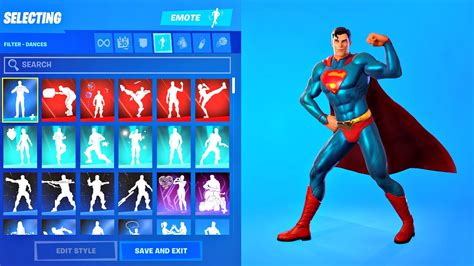 Fortnite Superman Skin Showcase With All Fortnite Dances And Emotes Clark Kent Youtube