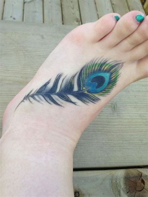 60 Beautiful Feather Tattoos On Foot Tattoo Designs