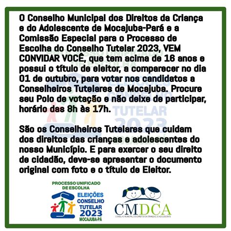 Cmdca Convida Jovens Acima De 16 Anos Para Votar Neste 1º De Outubro